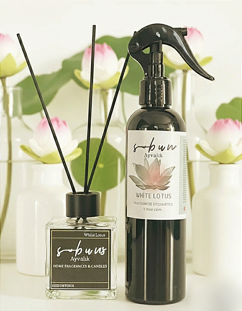 Beyaz Lotus Çubuklu Oda Kokusu+250 ml Sprey İkili Set