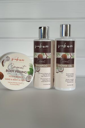 Hindistan Cevizi Özlü Şampuan+Duş Jeli+Peeling Üçlü Set